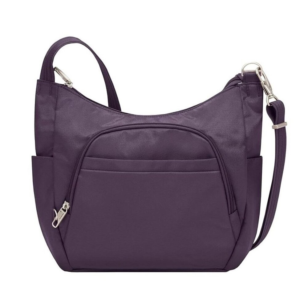 Travelon Anti-theft Classic Crossbody Bucket Bag Purple